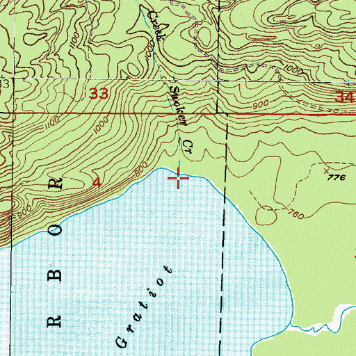 Topographic Map of Sucker Creek, MI
