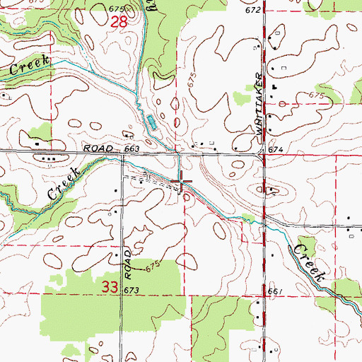 Topographic Map of Sugar Creek, MI