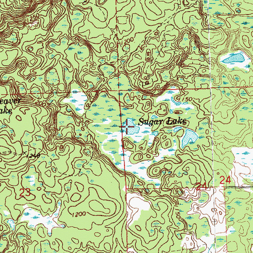 Topographic Map of Sugar Lake, MI