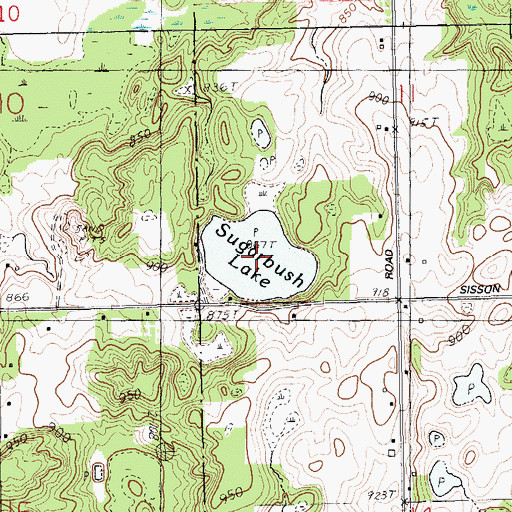 Topographic Map of Sugarbush Lake, MI