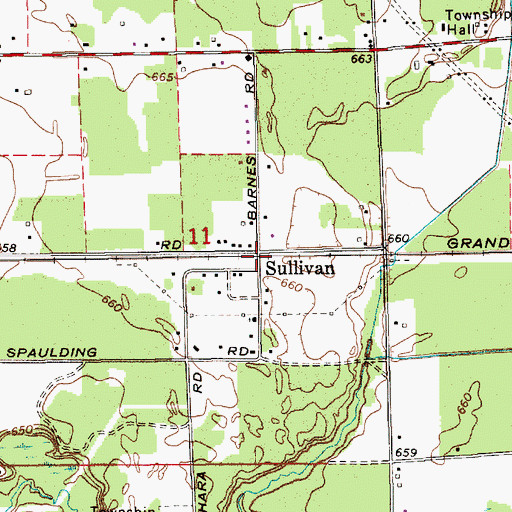 Topographic Map of Sullivan, MI