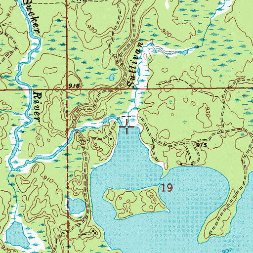 Topographic Map of Sullivan Creek, MI
