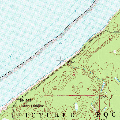 Topographic Map of Sullivan Creek, MI