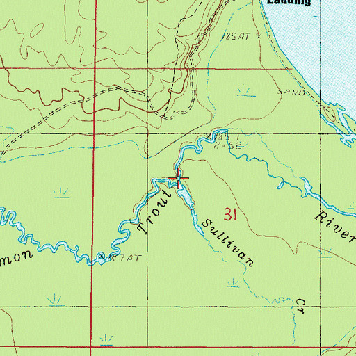 Topographic Map of Sullivan Creek, MI