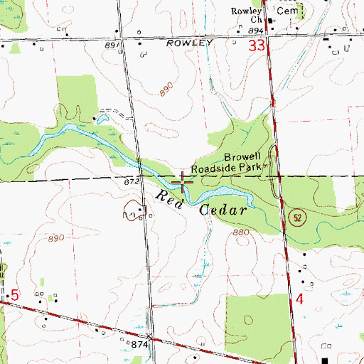 Topographic Map of Sullivan Creek, MI