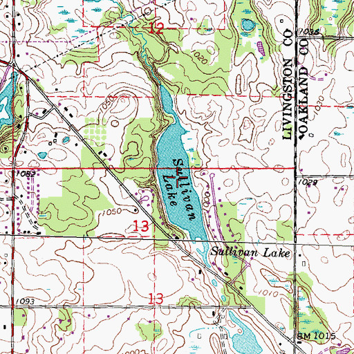 Topographic Map of Sullivan Lake, MI