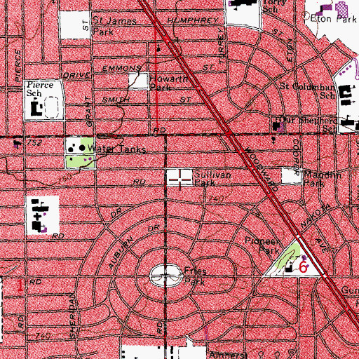 Topographic Map of Sullivan Park, MI