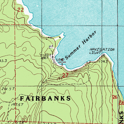 Topographic Map of Summer Harbor, MI