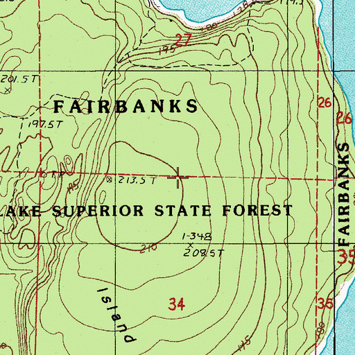 Topographic Map of Summer Island, MI