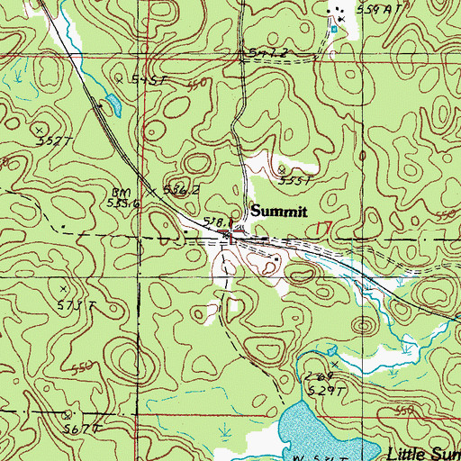 Topographic Map of Summit, MI