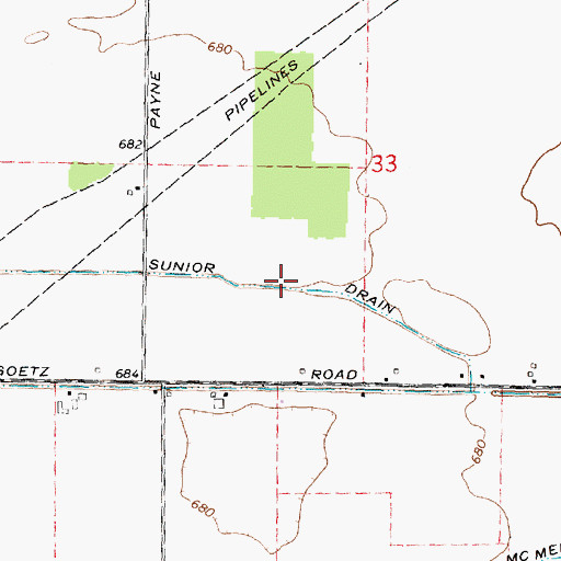 Topographic Map of Sunior Drain, MI