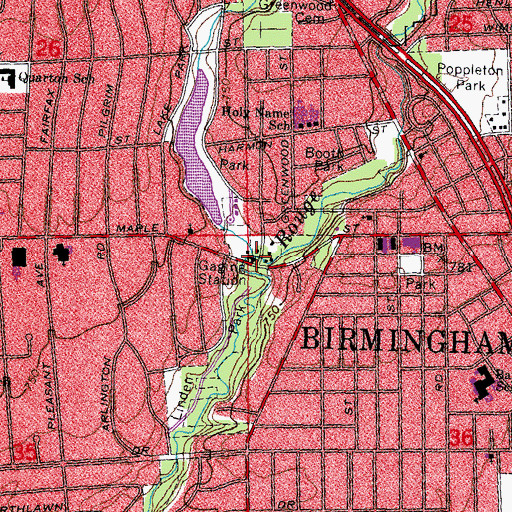 Topographic Map of Sunken Bridge Drain, MI