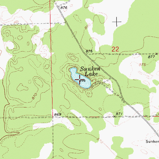 Topographic Map of Sunken Lake, MI