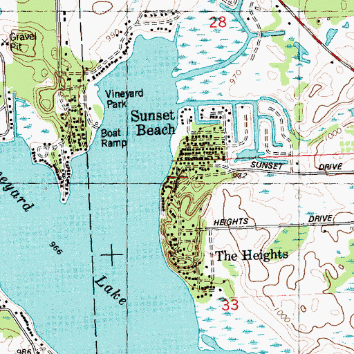 Topographic Map of Sunset Beach, MI