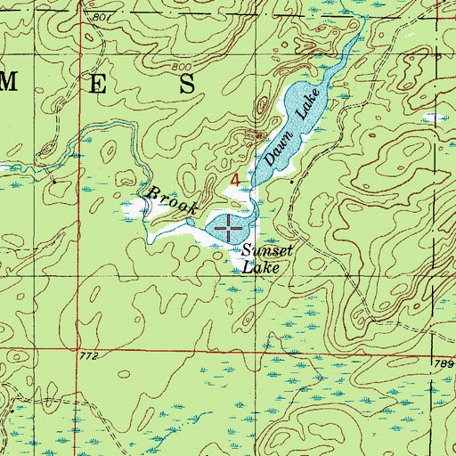 Topographic Map of Sunset Lake, MI