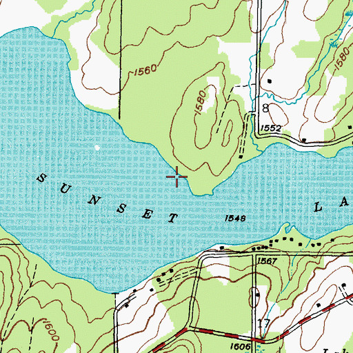 Topographic Map of Sunset Lake, MI