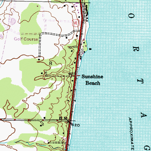 Topographic Map of Sunshine Beach, MI