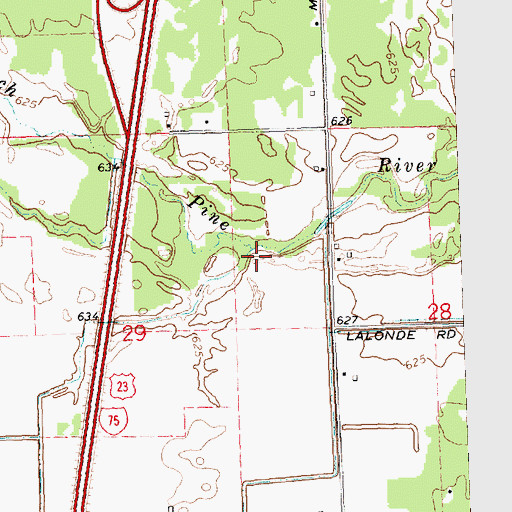 Topographic Map of Sunsmith Drain, MI