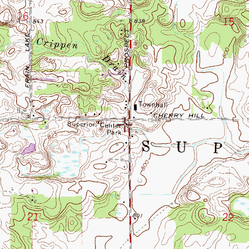 Topographic Map of Superior Center Park, MI