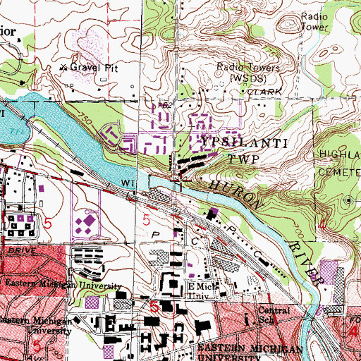 Topographic Map of Superior Number One Drain, MI
