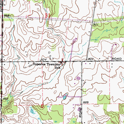 Topographic Map of Superior Townline School, MI