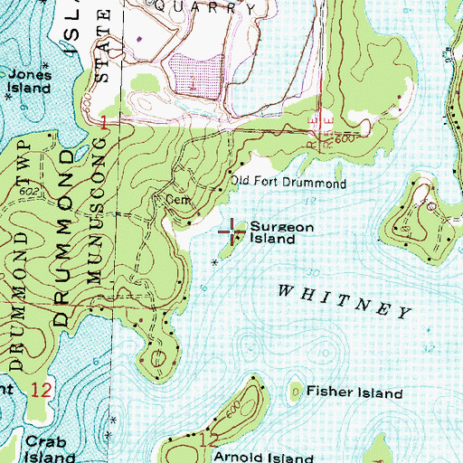 Topographic Map of Surgeon Island, MI