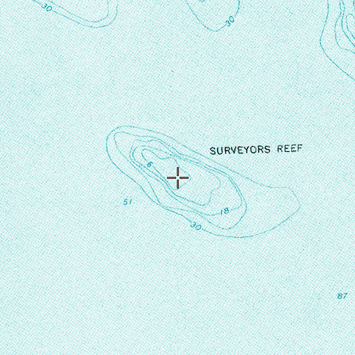 Topographic Map of Surveyors Reef, MI