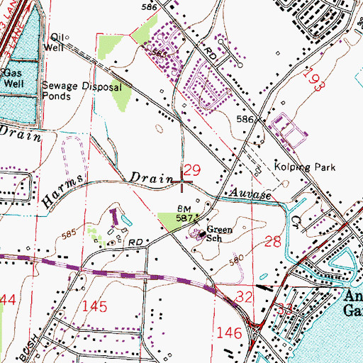 Topographic Map of Sutherland Oemig Drain, MI