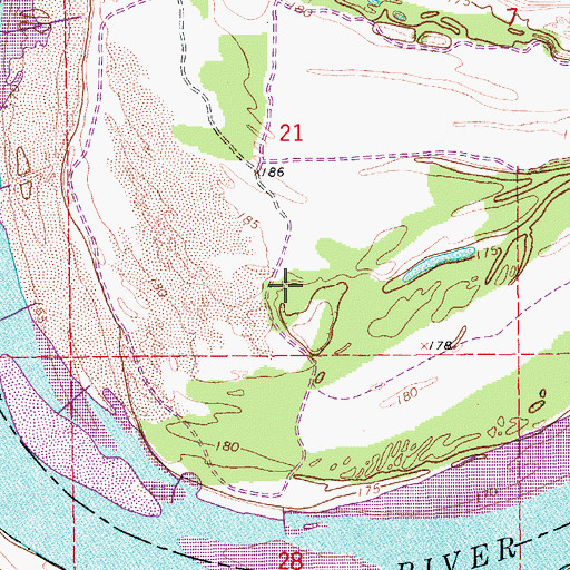 Topographic Map of Cummins Bend, AR