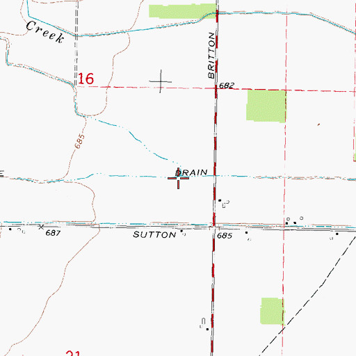 Topographic Map of Sutton Drain, MI