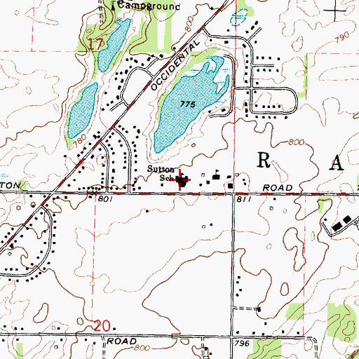 Topographic Map of Sutton Elementary School, MI