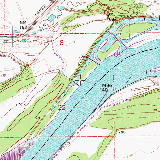 Topographic Map of Cummins Ferry (historical), AR