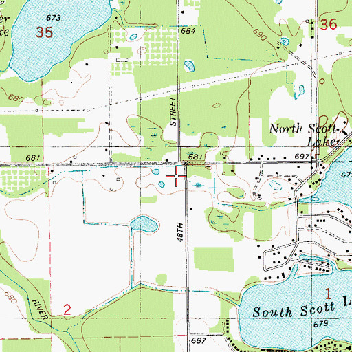Topographic Map of Swamp School, MI