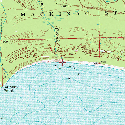 Topographic Map of Swan Creek, MI