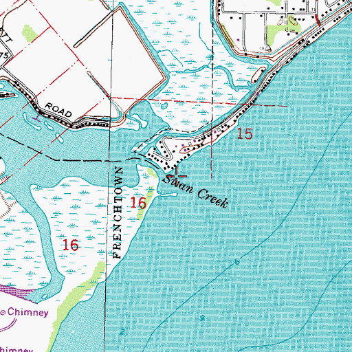 Topographic Map of Swan Creek, MI