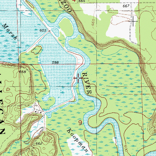 Topographic Map of Swan Creek, MI
