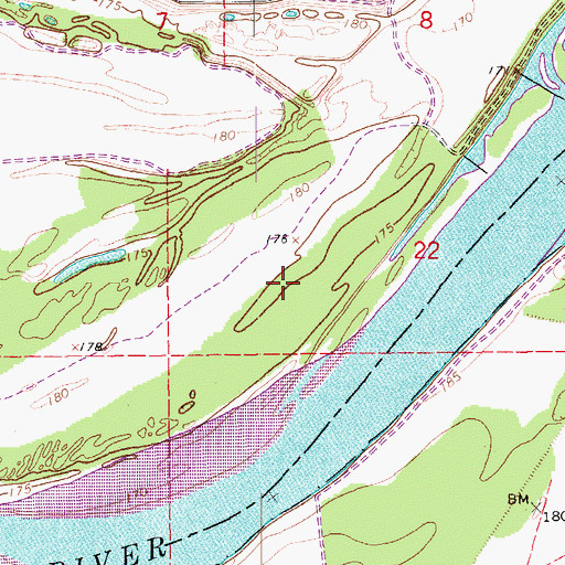 Topographic Map of Cummins Landing (historical), AR