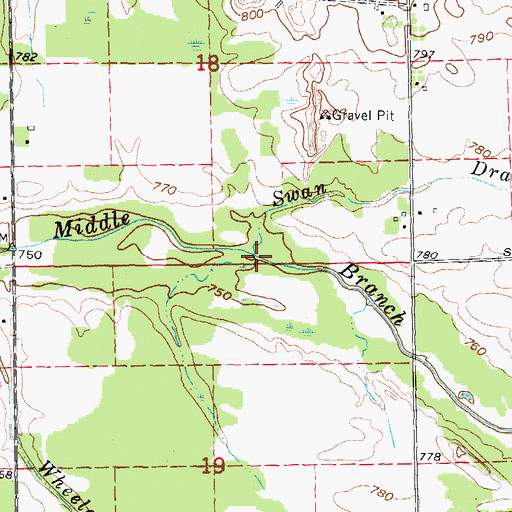 Topographic Map of Swan Drain, MI