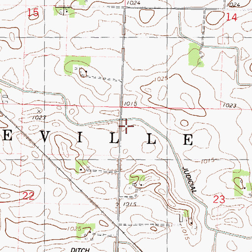 Topographic Map of Redwood Brown Ditch Number One, MN