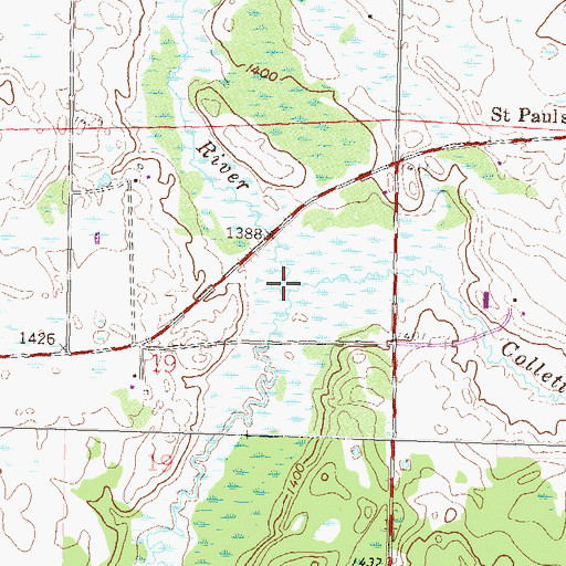 Topographic Map of Collett Creek, MN