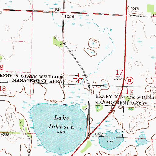 Topographic Map of Henry X State Wildlife Management Area, MN
