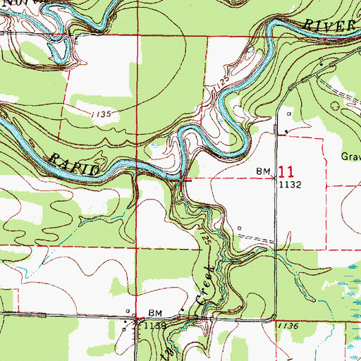 Topographic Map of Moose Creek, MN
