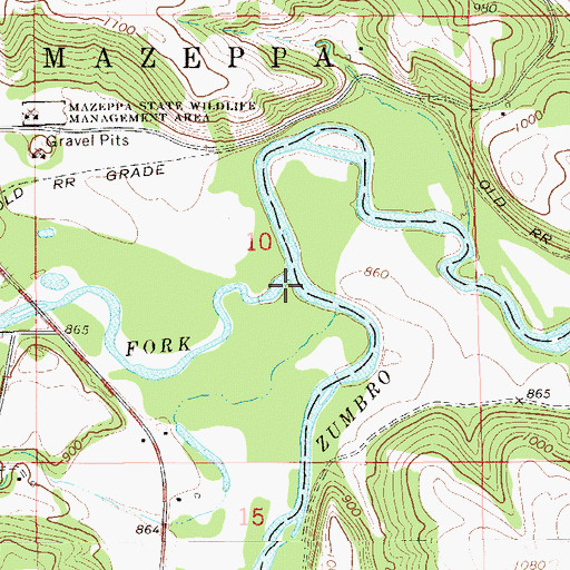 Topographic Map of North Fork Zumbro River, MN