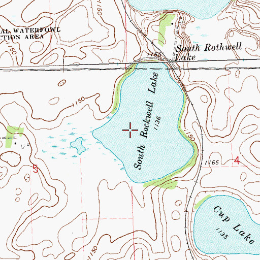 Topographic Map of South Rothwell Lake, MN