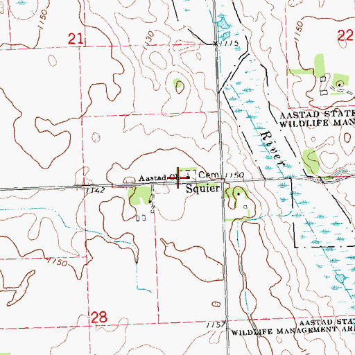 Topographic Map of Aastad Church, MN