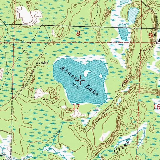Topographic Map of Abners Lake, MN
