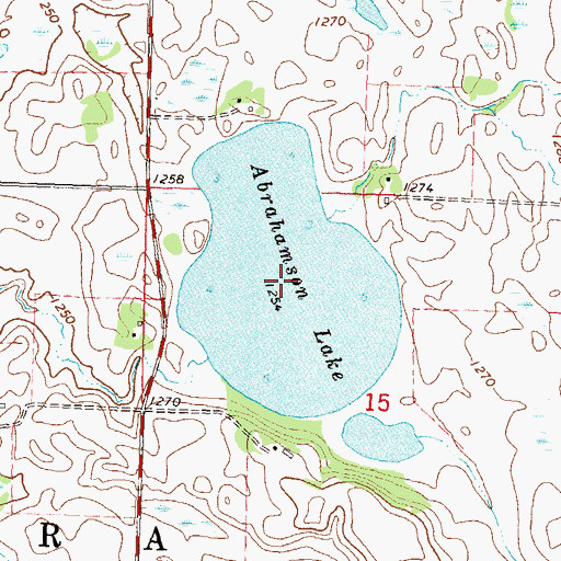 Topographic Map of Abrahamson Lake, MN
