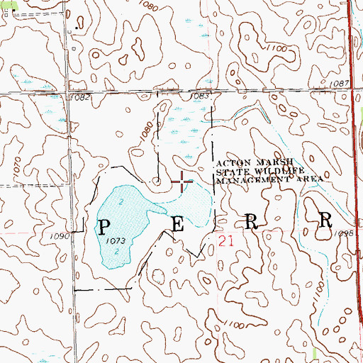 Topographic Map of Acton Marsh State Wildlife Management Area, MN