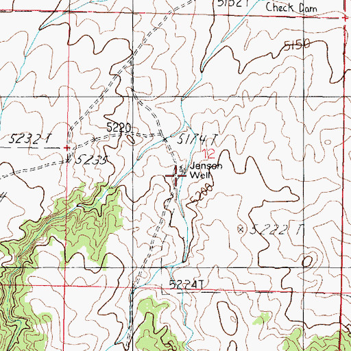 Topographic Map of Jenson Well, AZ