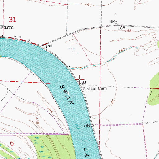 Topographic Map of Elam Church (historical), AR